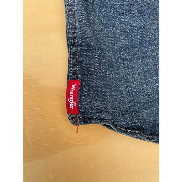 Wrangler Denim Shirt Men XL Blue Jean Pearl Snap Workwear Ranch Rodeo Adult XL - Picture 8 of 8